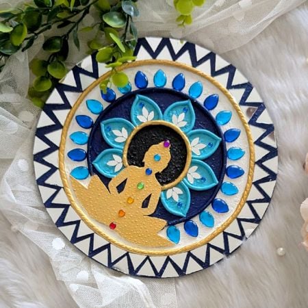 Handcrafted Meditating Buddha Chakra Mandala Wall Art Decor